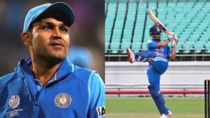 आर्यवीर सहवाग ने दिल्ली अंडर-19 के लिए चंडीगढ़ के खिलाफ 173 रन की पारी खेली।